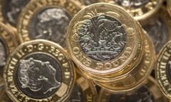 Piles of pound coins