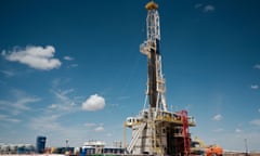 Chevron oil exploration drilling site near Midland, Texas.