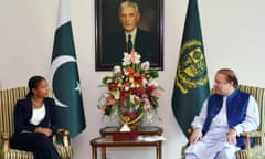 Pakistani prime minister Nawaz Sharif (right) meets Susan Rice