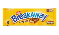 the yellow wrapper of the Breakaway bar