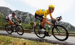 Bradley Wiggins (right) and Mark Cavendish competing in the 2012 Tour de France