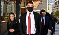Canberra Raiders NRL player Curtis Scott leaves the Downing Centre Court in Sydney last week