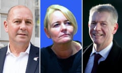 Unite leadership candidates Steve Turner, Sharon Graham and Gerard Coyne