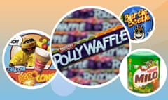 Abstact purple vector background pattern<br>Sorted Australian snackscomp featuring Agro's Cone icecream's, Polly Waffle, Bertie Beetle chocolate and Chocolate Malt Energy Drink - Milo