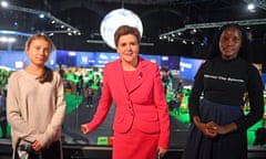 Nicola Sturgeon with the climate activists Vanessa Nakate and Greta Thunberg