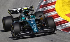 Sebastian Vettel in the Aston Martin AMR22 during practice for the F1 Spanish Grand Prix.