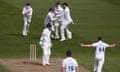 Essex snaffle the wicket of Durham captain Scott Borthwick off the bowling of Jamie Porter.