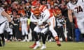 Kansas City Chiefs defensive tackle Chris Jones sacks Cincinnati Bengals quarterback Joe Burrow