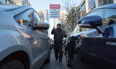 Private hire drivers protest against congestion charge in 2019. Taxis are exempt from the congestion charge, despite often being diesel-powered, which may risk increasing pollution.