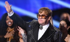 Elton John performs at the I’m Still Standing tribute concert in New York on 30 January 2018.