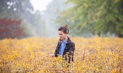 Isabel Milligan, a researcher at Kew, looks at the seeds and plants in the American prairie.