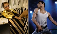 Taron Egerton as Elton John and Rami Malek as Freddie Mercury.