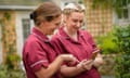 Care workers Kerry Munro, left, knew her friend Sam Mitchell, right, would suit a career in social care. 