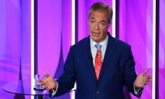 Nigel Farage speaks during a BBC Question Time Leaders' Special at the Midlands Arts Centre in Birmingham