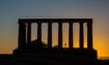 Sunrise at the National Monument on Calton Hill