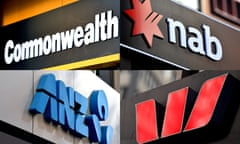 A composite image of signage of Australia's 'big four' banks ANZ, Westpac, the Commonwealth Bank (CBA) and the National Australia Bank (NAB) signage in Sydney, Saturday, May 5, 2018. (AAP Image/Joel Carrett) NO ARCHIVING