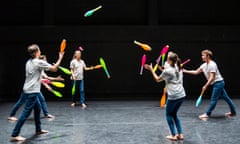 Sean Gandini, back, centre left in Life: LIFE A Love Letter to Merce Cunningham by Gandini Juggling. A World Premiere @ Lilian Baylis Studio, Sadler's Wells. Part of London International Mime Festival.
(Opening 12-01-2022)
©Tristram Kenton 01-22
(3 Raveley Street, LONDON NW5 2HX TEL 0207 267 5550  Mob 07973 617 355)email: tristram@tristramkenton.com