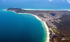 Aerial view of Byron Bay in Australia