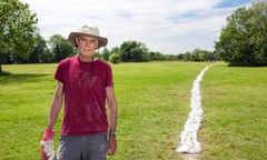 Richard Long next to Boyhood Line, which he thinks may end up in people’s rockeries. 