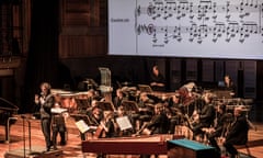 Nicholas Collon directs the Aurora Orchestra at Southbank, London.