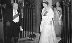 Sir Winston Churchill with the Queen in 1955. 