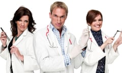 The doctors will see you now … Dawn Harper, Christian Jessen and Pixie McKenna, presenters of Embarrassing Bodies. 