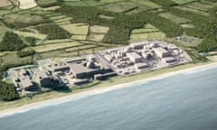 A digital image of the proposed Sizewell C nuclear energy plant.