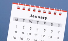 Calendar January close up with blue background<br>BPA37J Calendar January close up with blue background