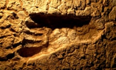 Feet of clay … a fossilised ancient human footprint in the clay of Mungo national park, Australia.