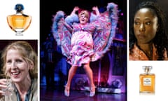 Clockwise from left: Fenella Woolgar in The Slaves of Solitude; the perfume Shalimar; Michael Ball in Hairspray; essential oil fan Nikki Amuka-Bird; Chanel No 5.
