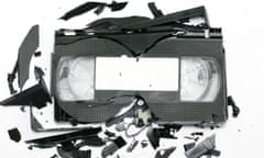 A smashed VHS tape