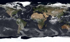 Composite image of an active Pacific and Atlantic storm season