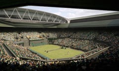 Screenshot of computer image of Wimbledon's Centre Court