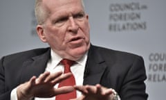 CIA Director John Brennan takes part in a discussion with Judy Woodruff (not seen), co-anchor and managing editor of PBS' "Newshour", on Instability and Transnational Threats to Global Security at The Council on Foreign Relations on June 29, 2016 in Washington, DC. / AFP PHOTO / Mandel NganMANDEL NGAN/AFP/Getty Images