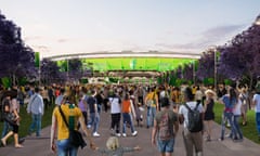 Design for the Gabba redevelopment. The stadium has lost the right to host the first Test of the summer in recent years due to concerns about outdated facilities and transport links.