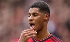 Marcus Rashford looks dejected