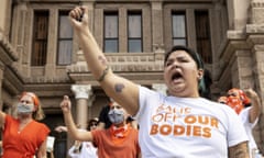 Women protest outside the  Texas legislature  against the abortion ban