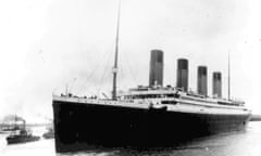 The Titanic steaming out of port in 1912.