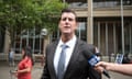 Ben Roberts-Smith departs the Federal Court of Australia in Sydney, Monday, February 5, 2024. (AAP Image/Flavio Brancaleone) NO ARCHIVING