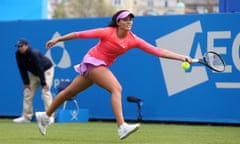 EASTBOURNE, ENGLAND - JUNE 20:  Laura Robson of Great Britain in action during her AEGON International qualifying match against Daria Gavrilova of Russia at Devonshire Park on June 20, 2015 in Eastbourne, England.  (Photo by Ben Hoskins/Getty Images for LTA)