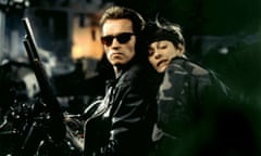 Arnold Schwarznegger and Edward Furlong in Terminator 2: Judgment Day.