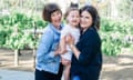 ‘Wonder and gratitude’: Kristi Schmidt with her granddaughter Ekko and daughter Heidi in California.