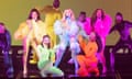 Jade Thirlwall, Leigh-Anne Pinnock and Perrie Edwards of Little Mix perform in Belfast during the band's Confetti tourin 2022