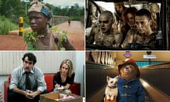 Clockwise from top left: Beasts of No Nation, Mad Max: Fury Road, Paddington, and Spotlight