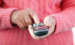 Woman using a landline phone