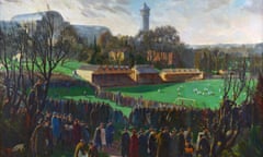 The painting A Cup Tie at Crystal Palace by Charles Cundall