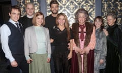 James Snyder (far left) with Diane Davis (third from left) backstage at the Broadway show