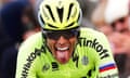 Spanish rider Alberto Contador of the Tinkoff team in action during the first stage of the Paris-Nice cycling race over 198km from Conde-sur-Vesgre to Vendome, France.