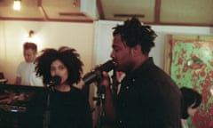 Lisa-Kaindé Díaz of Ibeyi, Sampha and Richard Russell in the studio