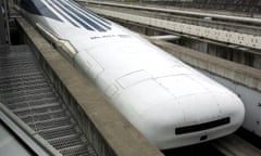 TO MATCH FEATURE STORY TRANSPORT-JAPAN-MAGLEV<br>Central Japan Railway Co.'s Maglev train, which is levitated and propelled by magnetic forces, is seen at an 18.4 kilometre test track in Tsuru, west of Tokyo, June 10, 2004. Central Japan Railway is pushing for a commercial line between Tokyo and the western city of Osaka, a distance that is about the same as going from Washington to New York. However, there are no current plans for building a Maglev line despite neary four decades of research, 15 years of testing and more than $2 billion invested, including government subsidies. Picture taken June 10, 2004. TO MATCH FEATURE STORY TRANSPORT-JAPAN-MAGLEV    REUTERS/Yuriko Nakao